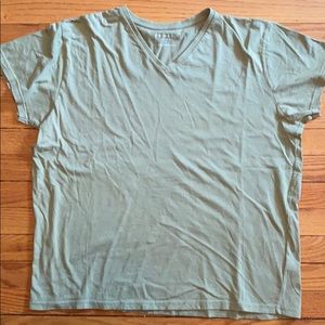 Army green v-neck t-shirt
